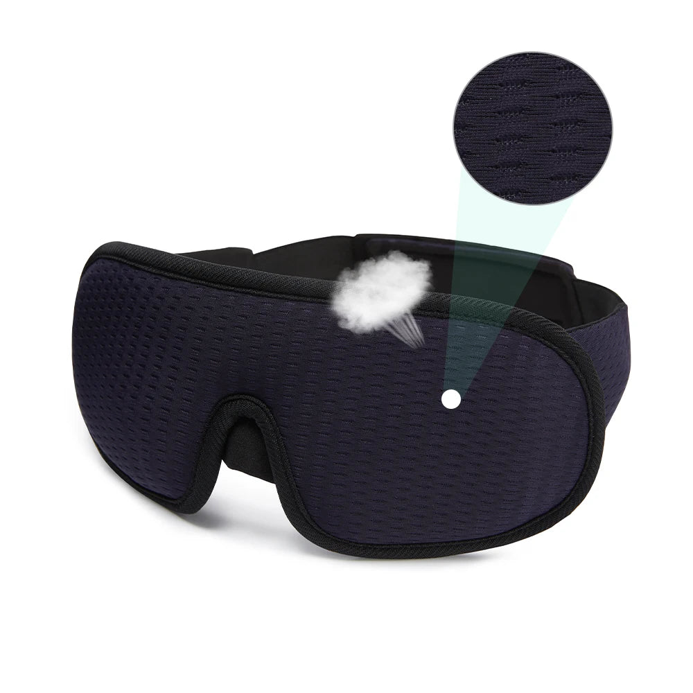 The Packt Blackout in Navy — total blackout travel sleep mask blocks cabin light completely