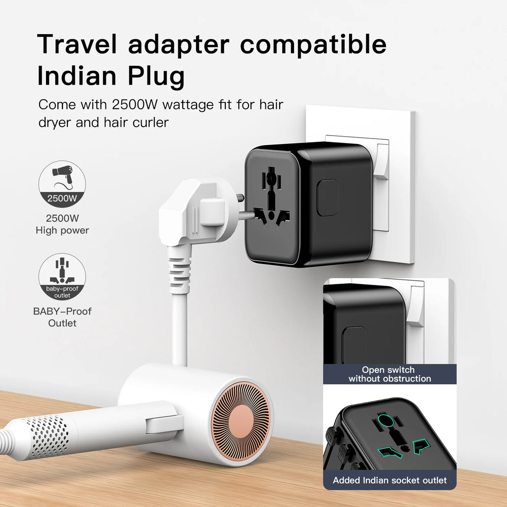The Packt Charge compact size — smaller than a standard wall charger