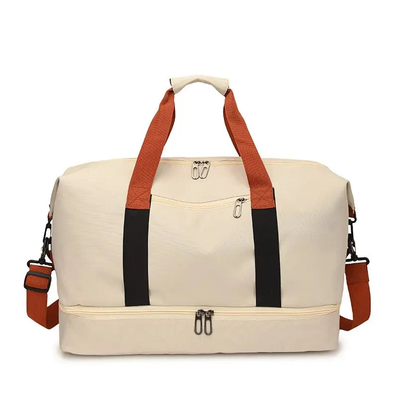 The Packt Weekender travel duffel bag in Khaki — 20–35L overnight bag