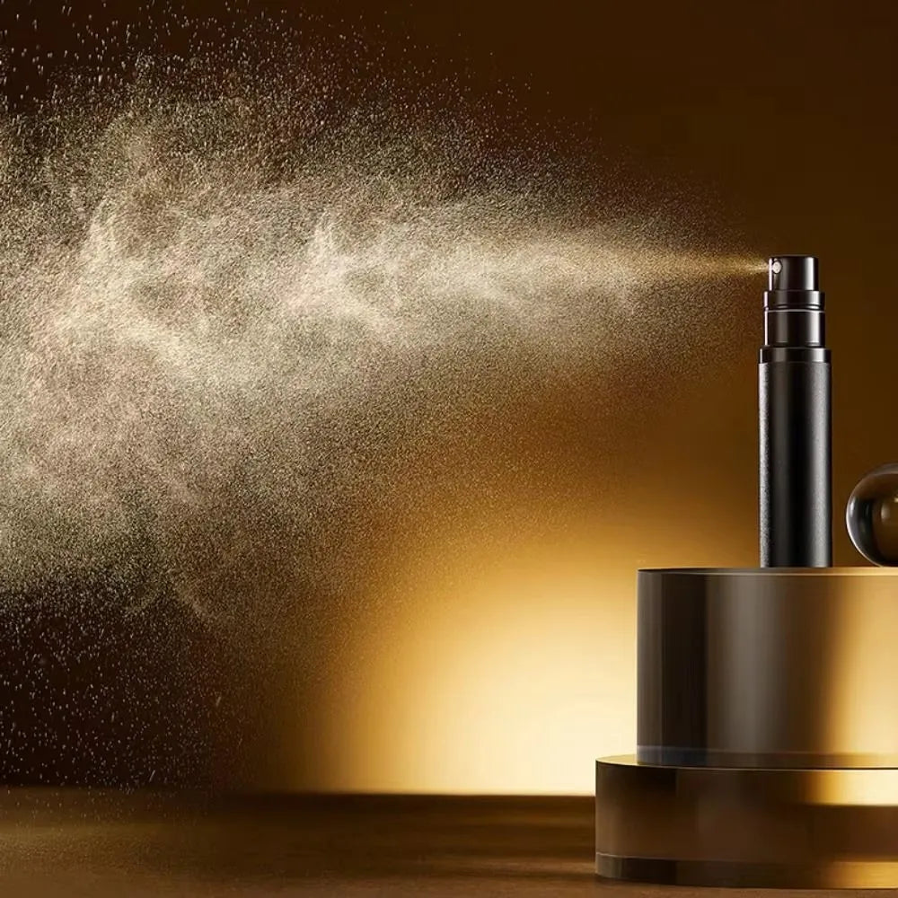 The Packt Atomizer in Black — front view of pocket-sized refillable atomizer