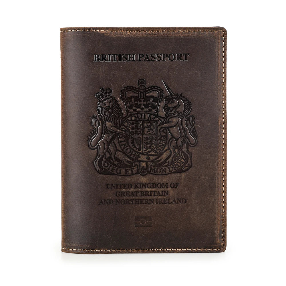 The Packt Passport classic finish — unmarked full-grain leather passport cover