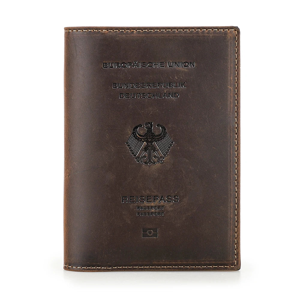 The Packt Passport Germany embossing — leather RFID passport wallet