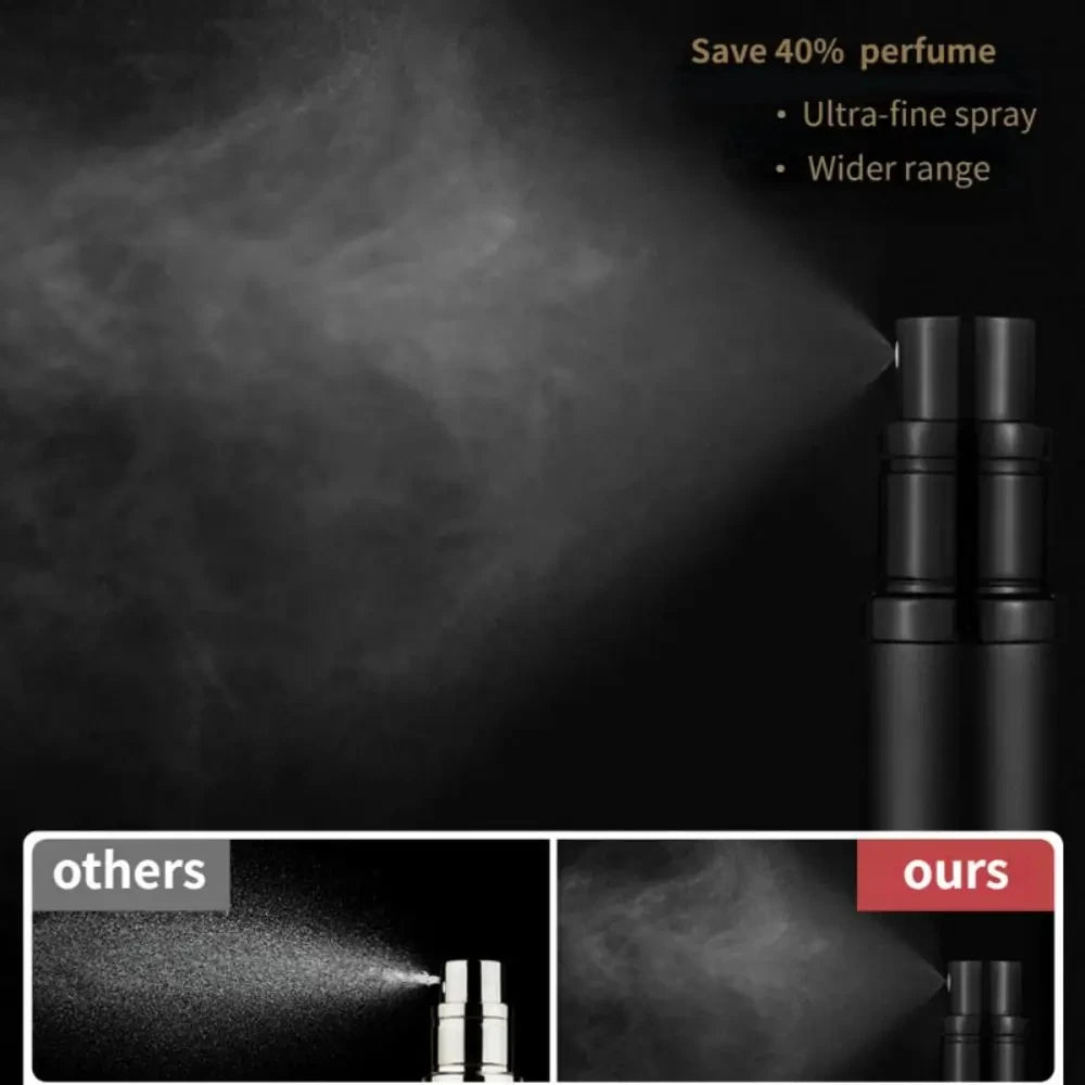 The Packt Atomizer in Silver — front view of travel glass perfume spray bottle