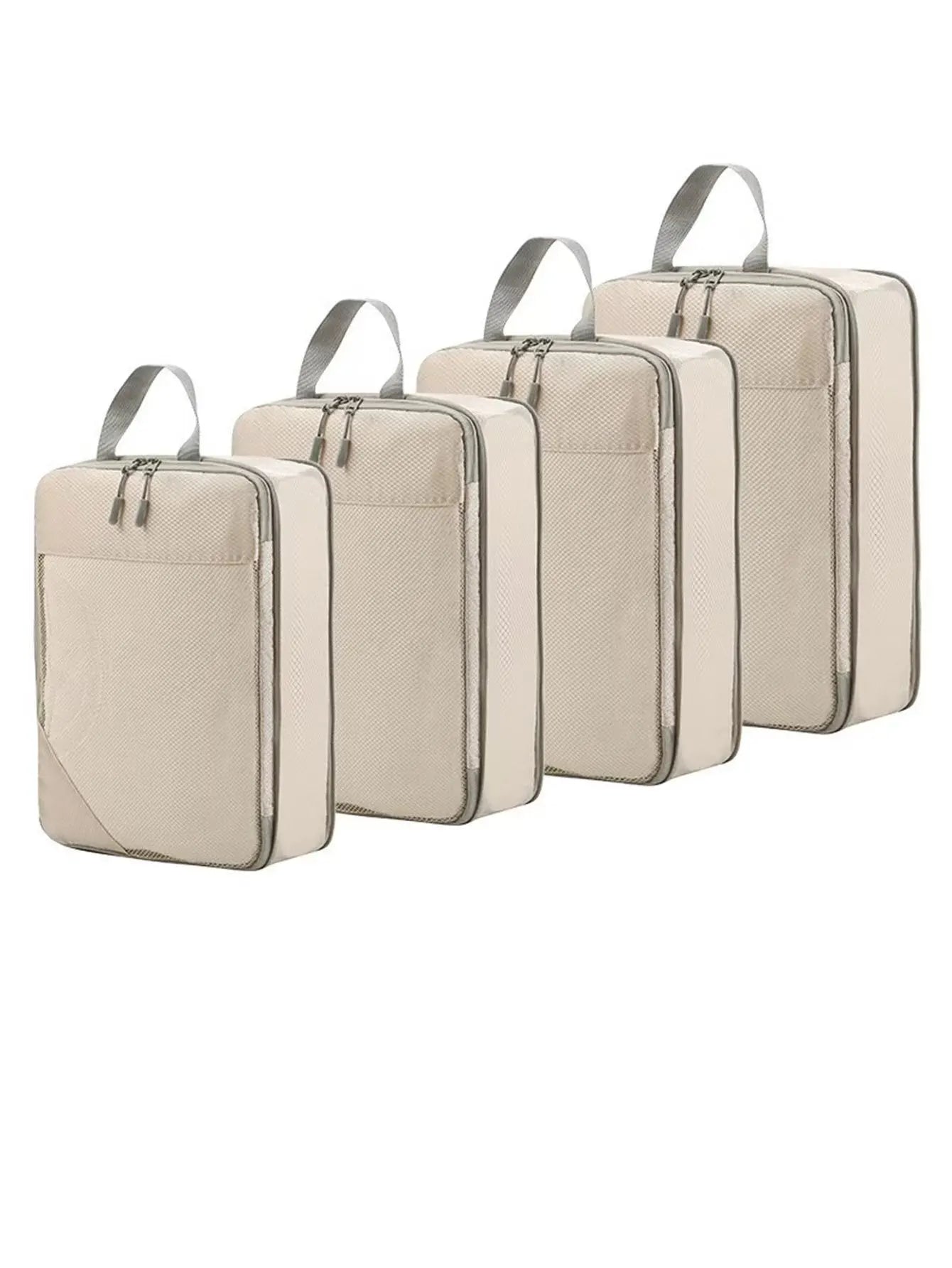 The Packt Cubes size comparison — extra large, large, medium, and small packing cubes