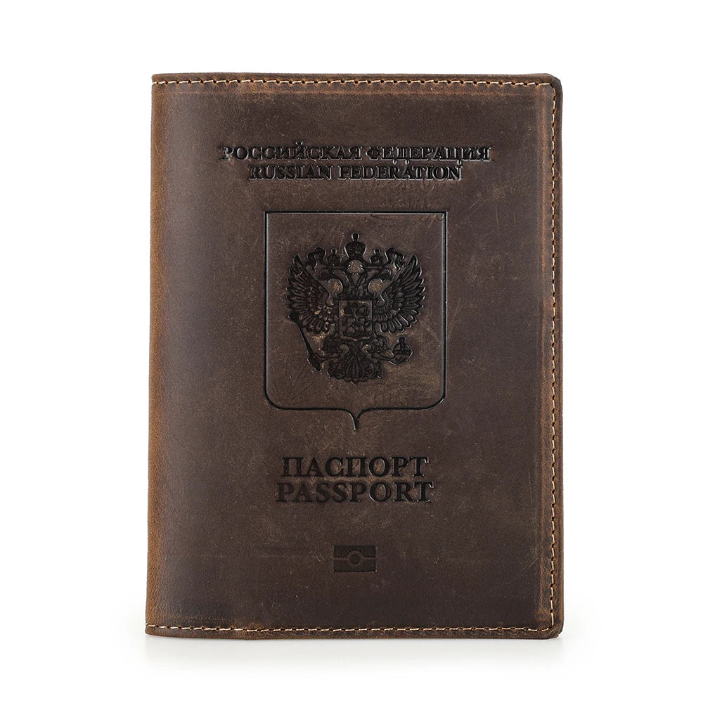 The Packt Passport UK embossing — leather passport holder for British travelers