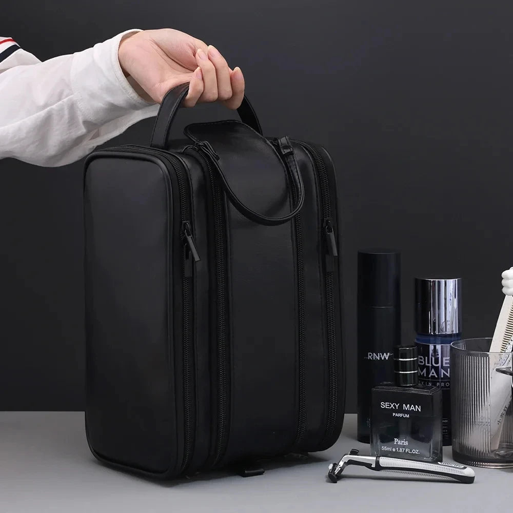 The Packt Kit shaving kit bag — interior mesh and zip pockets