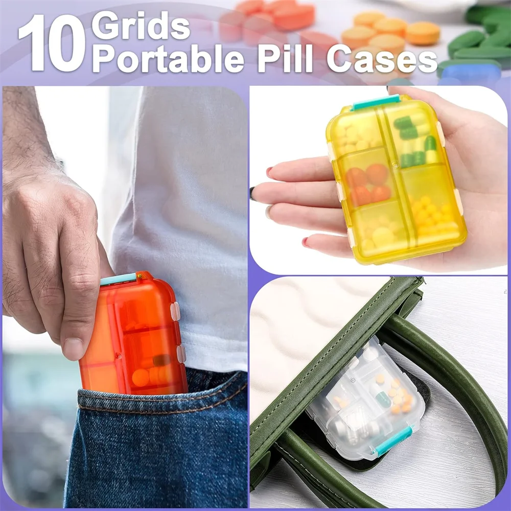 The Packt Dose clear lid detail — see your full pill supply without opening the case