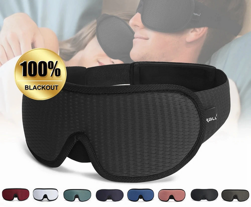 The Packt Blackout 3D travel sleep mask in White — front view showing sculpted eye shell