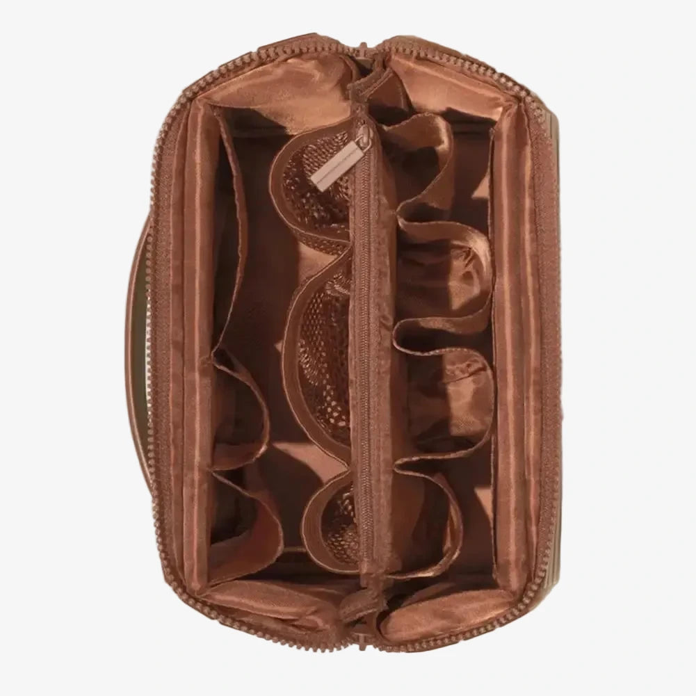 The Compackt Traveller travel bag in Navy Blue — front view with carry handle and zip closure