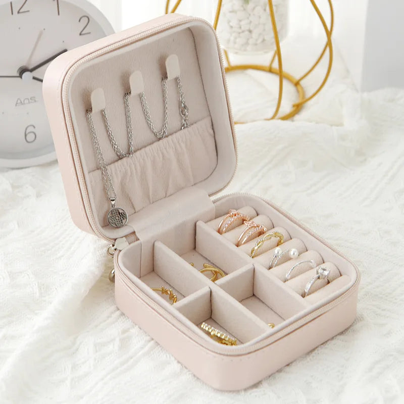 The Packt Jewels travel jewelry organizer — close-up of padded interior lining and mirror