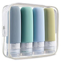 The Packt Refills in Blue — 4-pack 3oz leak-proof silicone travel bottles