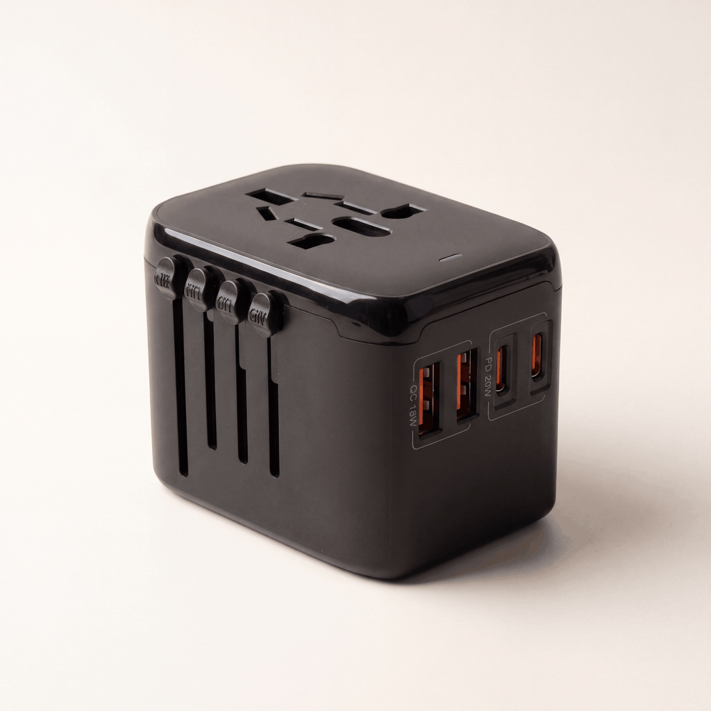 The Packt Charge — 20W GaN universal travel charger with 4 ports