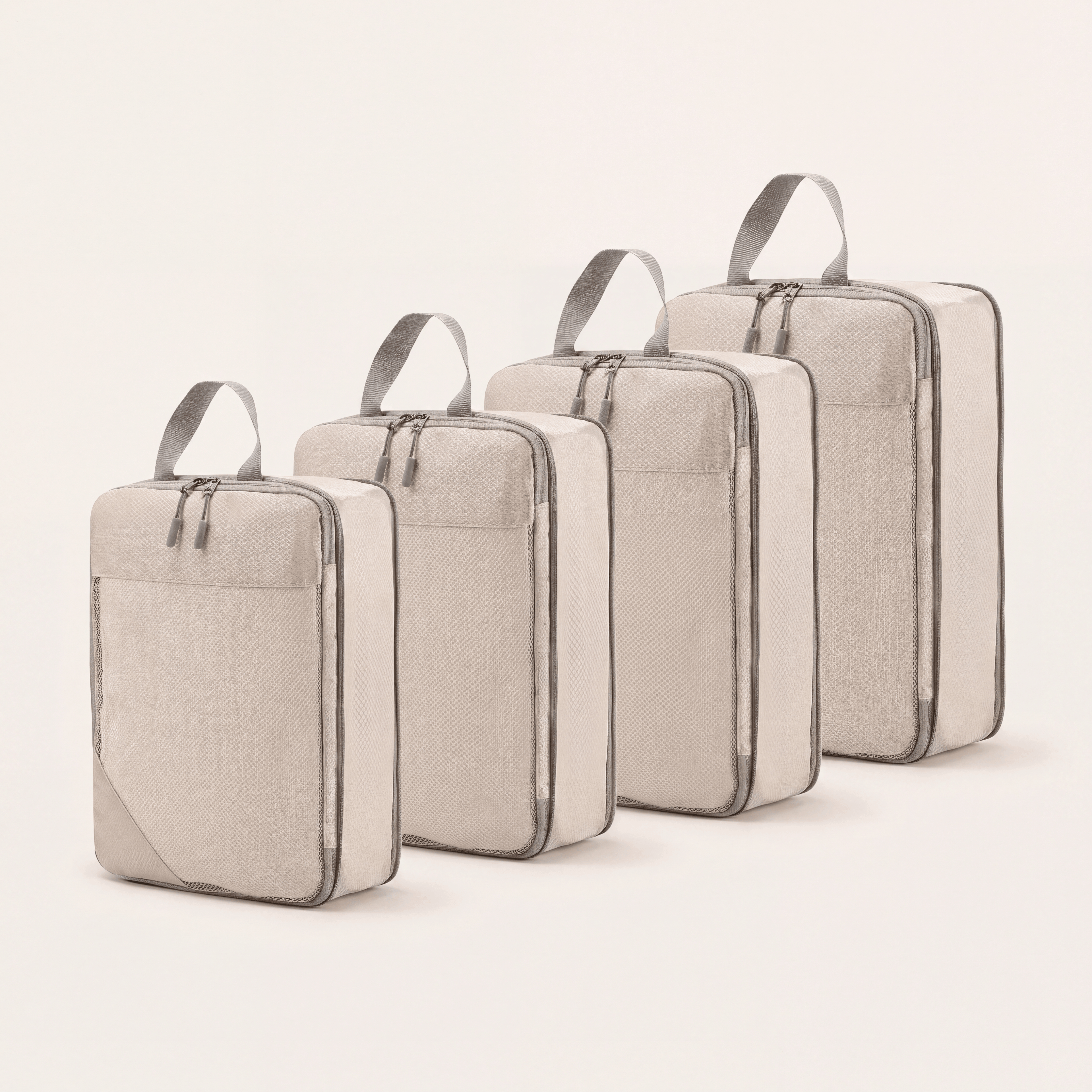 The Packt Cubes — 4-piece compression packing cube set with mesh panels
