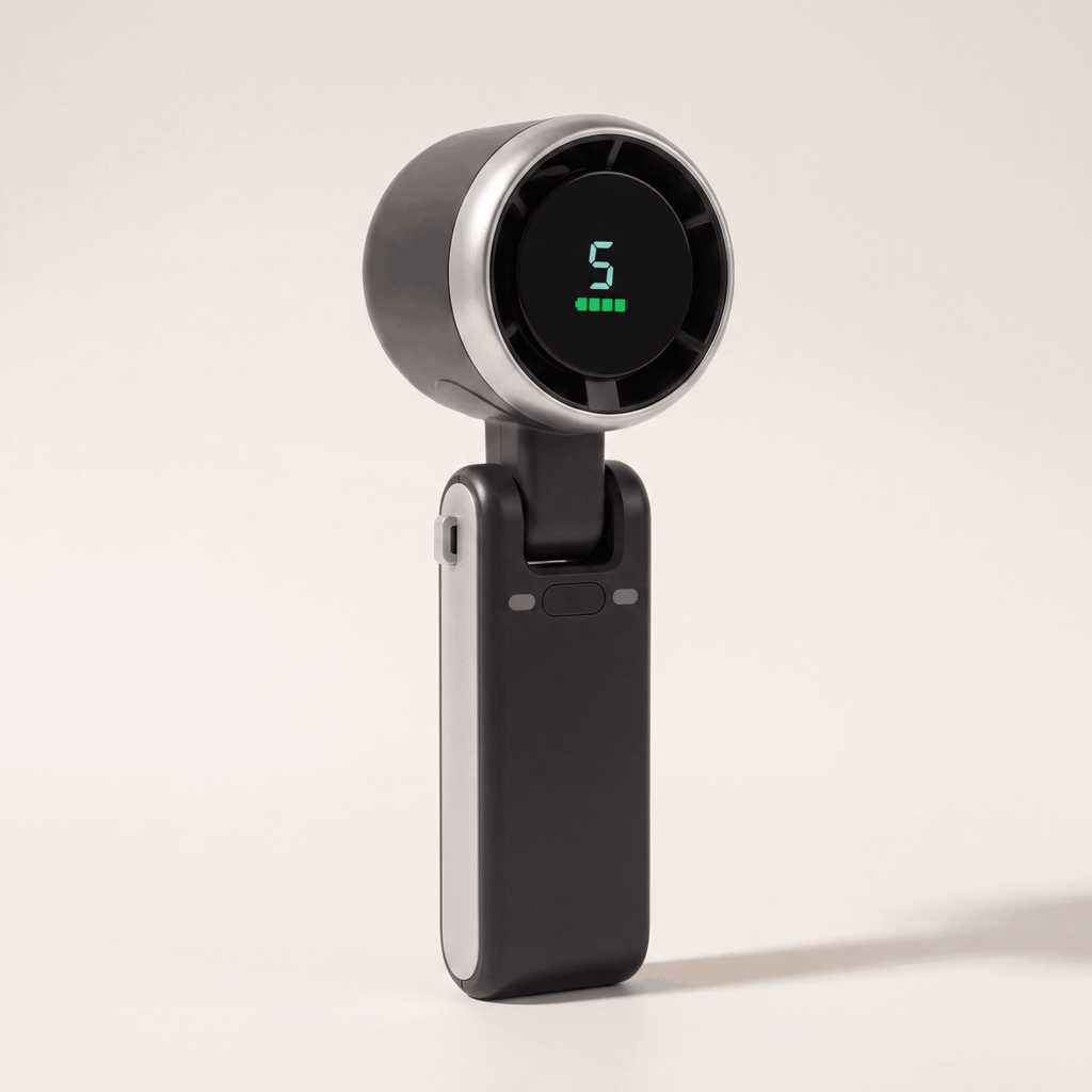 The Packt Breeze — foldable 3-in-1 handheld travel fan and power bank