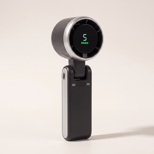 The Packt Breeze — foldable 3-in-1 handheld travel fan and power bank