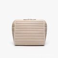 The Packt Traveller toiletry bag in Khaki — front view showing ribbed exterior and double zipper